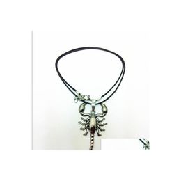 Pendant Necklaces Scorpion Necklace Statement Steampunk Leather Drop Delivery Jewellery Pendants Dhgai