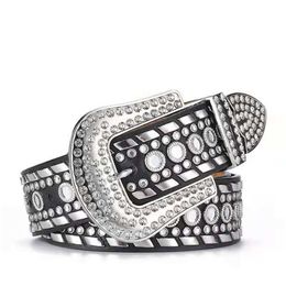 Belts Fashion Luxury Strap Diamond Belt Western Crystal Ornate Belt Cowgirl Cowboy Rhinestone Belts For Women Men G230207
