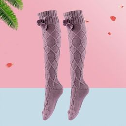 Women Socks Women’s Knitted Long Slouch Sock Breathable High Elasticity Anti-shedding Knit Over Knee-High Winter Boot Stockings-