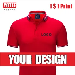 Мужские Polos yotee2023 Случайный бизнес Высококачественный индивидуальный логотип компании Custom Polo Shirt Men and Women Top