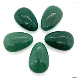 Charms Natural Stone Cabochon Green Aventurine Oval Embossed Nonporous Charming Ladies Diy Ring Earrings Making Jewellery Access D5K