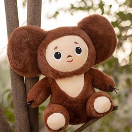 New Cheburashka Plush Toy Big Eyes Monkey With Clothes Doll Russia Anime Baby Kid Kwaii Sleep Appease Doll Toys For Children