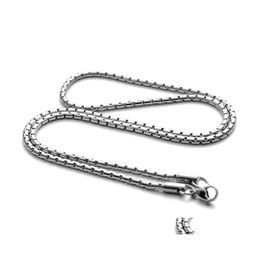Chains 1.8Mm 2.2Mm M 60Cm Sier Plated Stainless Steel Women Men Choker For Hip Hop Necklaces Jewellery 3421 Q2 Drop Delivery Pendants Dh2Lv
