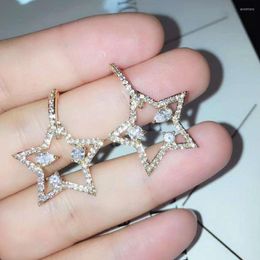 Dangle Earrings Beautiful And Generous Fashion Korean Version Of The Five-Pointed Star Wedding Bridal Party Jewellery Dress Up