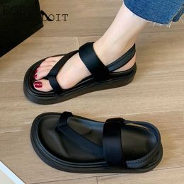 Women Summer EOEODOIT Platform Flip Flops Footbed Flat Heel Rome Sandals Slingback Back Strap Beach Shoes T230208 575c7