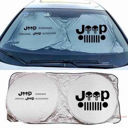 Auto Front Window Sunshade Covers For Jeep Grand Cherokee PATRIOT RENEGADE RUBICON Trail Hawk Wrangler Wagoneer Accessories