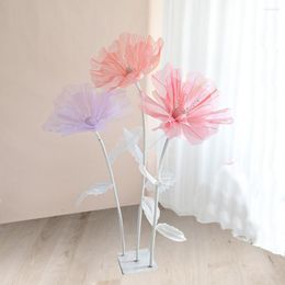 Decorative Flowers Wedding Gauze Flower Road Lead Stage Layout Decoration Window Colourful Multi-color Yarn Silk Mesh