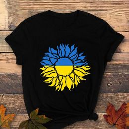 Women's Blouses Men And Women Printed Short Sleeve Ukrainian Flag Shirt Blouse Tops Cute Summer Ladies Womens Shirts Clothes Graphi