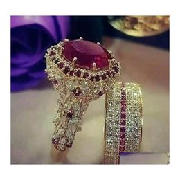 Solitaire Ring Flash Diamond Round Princess Crystal Fashion Women Engagement Marriage Mothers Day Drop Delivery Jewellery Dhgie