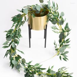 Decorative Flowers 2M Artificial Plants Eucalyptus Garland Willow Leaves Fake Home Decor Vines Rattan Balcony Garden Wedding