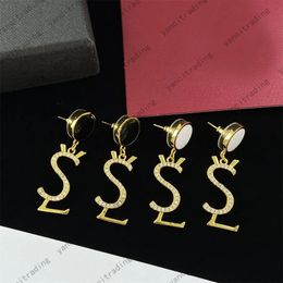 famous branddesignerBrand Design Stud Luxury Pendant Earrings Women Wedding Jewelrys Luxury High Classic Woman Ear Ring Y Gold With Full Diamonds Festival Party