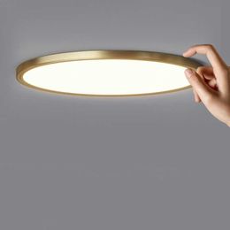 Copper Ultra-thin Lamp Modern Lighting Led Ceiling Light Round Minimalist Lamps Corridor Lights for Room 0209