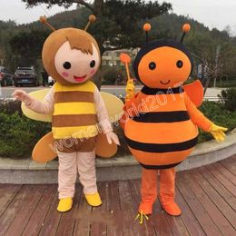 Halloween Bee Mascot Costume Simulation Cartoon Character Outfits Suit Adults Outfit Christmas Carnival Fancy Dress for Men Women