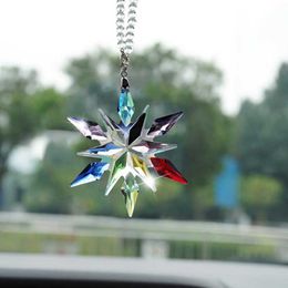 Decorations Pendant Large Snowflakes Ornaments Snowflake Clear Crystal Edition Car Rearview Mirror Ornament Interior Accessories 0209