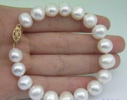 Link Bracelets 10-11MM SOUTH SEA GENUINE WHITE PEARL BRACELET Chain