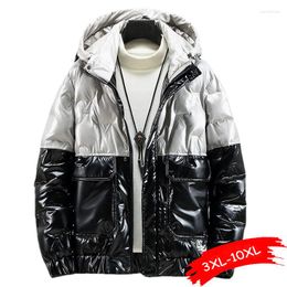 Women's Trench Coats Glossy Parka Man's Winter Thick Warm Jacket Hooded Coat Women Waterproof Large Size Loose Outwear 9XL 10XL