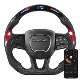 Customised Carbon Fibre LED Performance Steering Wheels For Dodge Charger Challenger