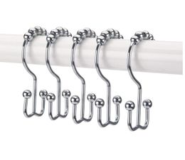 Bath & Toilet Supplies Shower Curtain Hooks Rings Rust-Resistant Metal Double Glide Shower Hooks for Bathroom Shower Rods Curtains