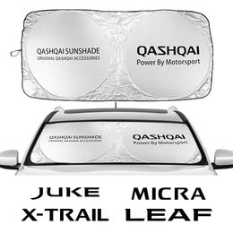Car Windshield Sunshades Sun Shade Covers Accessories For Nissan Qashqai J10 J11 Juke 2 Micra K12 K14 Leaf X-Trail Sentra Murano