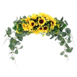 Decorative Flowers Faux Garland Background Wall Backdrop Reusable Artificial Wreath For Festival Pographic Props Parties Ceremony Wedding
