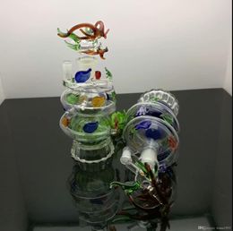 Glass Smoking Pipe Water Hookah bongs Colored large pan dragon glass water bottle