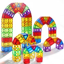 Blocks Magnetic Building Montessori Toys Gift DIY Construction Set Children Transparent Educational Tiles Toy For Kids 230209