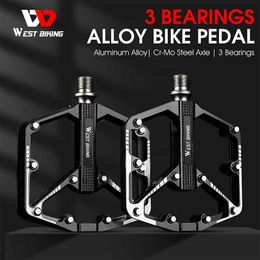 Bike Pedals WEST BIKING MTB Cycling Pedals Sealed Bearing Ultralight Aluminum Alloy Footboard Anti-Slip Bicycle Platform Pedals Bike Parts 0208