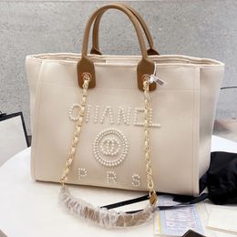 Designer Bag 2023 Handbag CC Metal Chain Pearl Beach bag Clutch Shoulder Crossbody Bag Lady Luxury bags