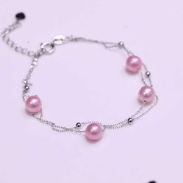 Beaded Factory Direct Fashion Sterling Sier Handmade Chain With 4 Pieces Freshwater Pearls Bracelet Adjustable Charms Womens Gift S Dhast