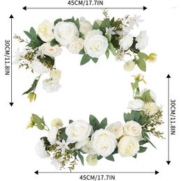 Decorative Flowers 2 Pcs Welcome Sign Floral Swags Fall Wedding For Decorations Ceremony Bridal Shower Centerpieces Decor
