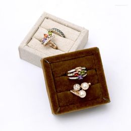 Jewellery Pouches Mini Ring Display Tray Velvet Holder Rack Showcase Small