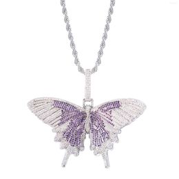 Pendant Necklaces Sell Style European And American HipHop Big Butterfly Men Women Pendants Full Of Zircon Hipster Personality Necklace