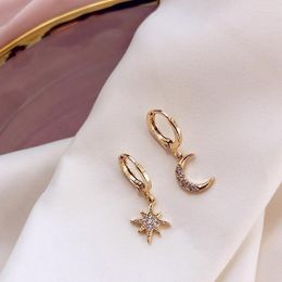 Dangle Earrings & Chandelier 2023 Arrival Fashion Classic Geometric Women Asymmetric Of Star And Moon Female Korean JewelryDangle Kirs22