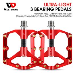 Bike Pedals Bicycle Pedals MTB Road BMX Pedals CNC Non-Slip Aluminium Alloy Plats Bike Pedals Sealed Bearings Bicycle Platform Pedal 9/16" 0208