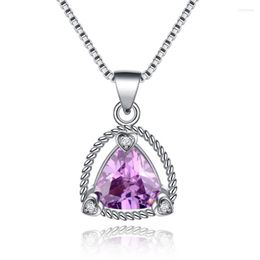 Pendant Necklaces FYJS Unique 10 Pcs Silver Plated Geometric Shape Natural Amethysts Crystal Link Chain Necklace Fashion Jewellery