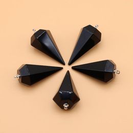 Pendant Necklaces Natural Stone Crystal Pendants Reiki Healing Amethysts Onyx Pendulum For Jewellery Making Trendy Women Necklace Gifts