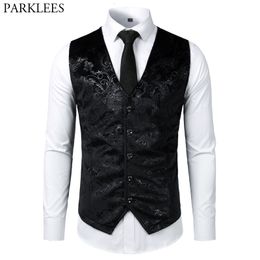 Mens Vests Steampunk Victorian Gothic Cosplay Costume Vest Jacket Waistcoat Breasted VNeck Suit VestTuxedo Gilet 230209