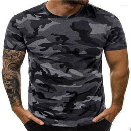 Men's T Shirts 2023 Round Neck Tight-Fitting Sexy Camouflage Print Casual Sports Men's T-Shirt Shorts Summer Pullover Slim Youth Cool