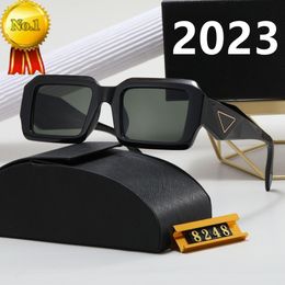 2023 Modedesigner Quadratische Sonnenbrille Klassische Brillen Goggle Outdoor Strand Sonnenbrille Für Mann Frau Großer Rahmen Optional Dreieckige Signatur