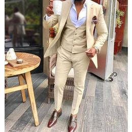 Men's Suits Elegant Men's Wedding Party Business For Men Groom Tuxedos Costume Homme 3 Pieces(Blazer Vest Pants)