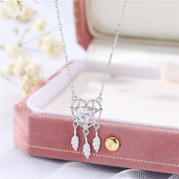 Chains Sterling Silver Necklaces 925 For Women Love Heart Dream Catcher Necklace Jewellery