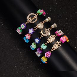 Beaded Selling New Soft Y Imitation Bohemian Pearl Bracelet Strands Lovely Flower Butterfly Trendy Summer Girl Jewelry Drop Dhuex