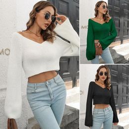 Men's Sweaters Mock Neck Solid Short Sweater Women Basic Slim Button Long Sleeve Fashion Female Pullover Autumn Winter 2023 Crop Jumper Top