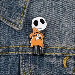 Pins Brooches Skl Ghost Vintage Cute Small Funny Enamel Pins For Women Demin Shirt Decor Brooch Pin Metal Kawaii Badge Fashion Jewe Dhlxf