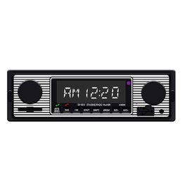 Single Din Bluetooth Radio Car Stereo Audio Vintage Wireless MP3 Multimedia Player AUX USB FM 12V Classic Stereo Audio Player 5513