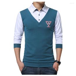 Men's Casual Shirts Autumn Men's Shirt Fashion Unique Design Collar Pathwork Long Sleeve Male Social Office Asian Size 5XL