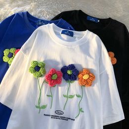 Damen-T-Shirt aus reiner Baumwolle, Krawattenanhänger, süßes Designer-Top, lockeres Kurzarm-T-Shirt, halbärmeliges Harajuku-Shirt, modische Tops 2022 Y2302
