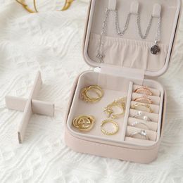 Jewellery Pouches Travel Leather Box Multi-functional Necklace Earring Ring Single-layer Storage