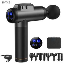 ZHYHZ Fascia Gun Muscle Relaxation Massage Fitness Equipment Electric Shock Vibration Household LCD Gift 0209