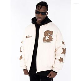 Men's Jackets American Retro Letter Embroidery Flocking Y2K Street Hip-hop Baseball Uniform Jacket Male 2023 College Style Couple Outfit